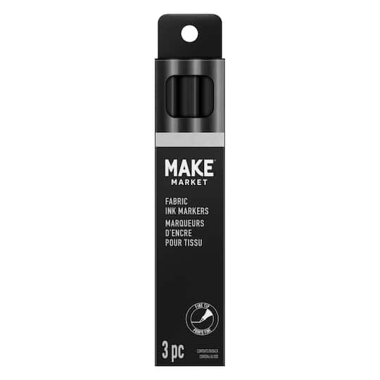 Black Fine Tip Fabric Ink Markers by Make Market&#xAE;